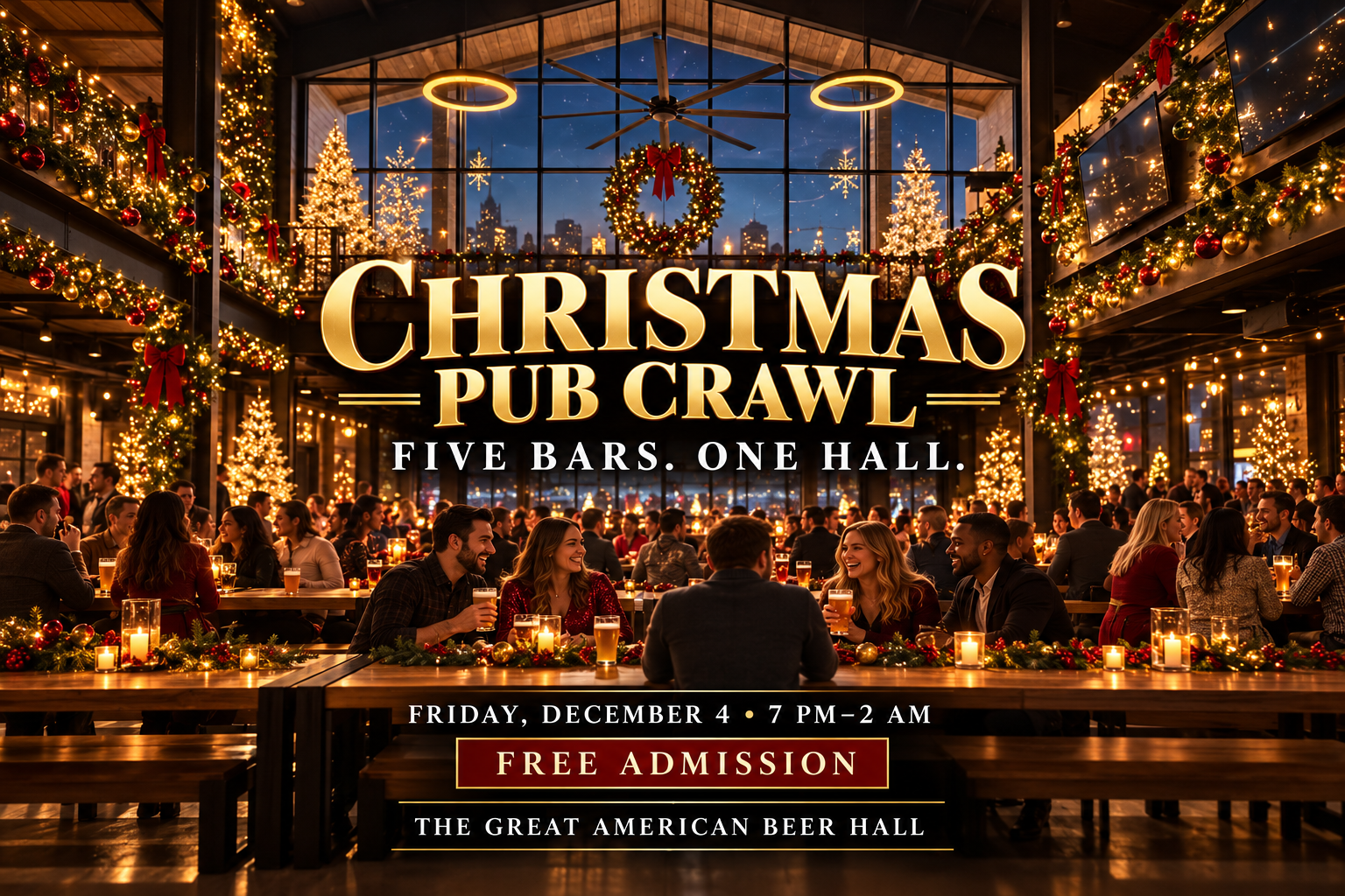 Friday Night Pub Crawl at the Hall at Great American Beer Hall